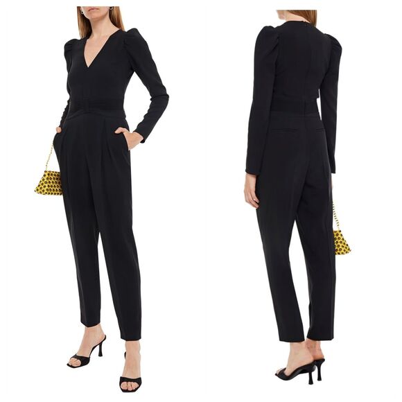 NWT RED Valentino Bow Detail Stretch Crepe Long Sleeve Tuxedo Jumpsuit in Black - Picture 2 of 16